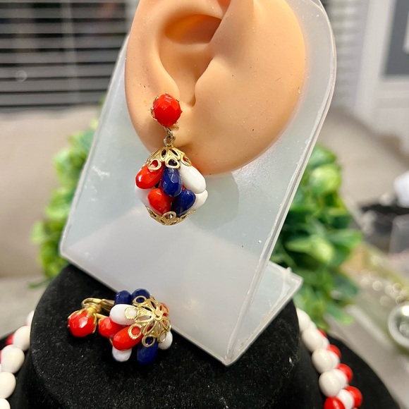 HONG KONG 5 piece JEWELRY SET-AMAZING RED WHITE BLUE🇺🇸 - Picture 6 of 12